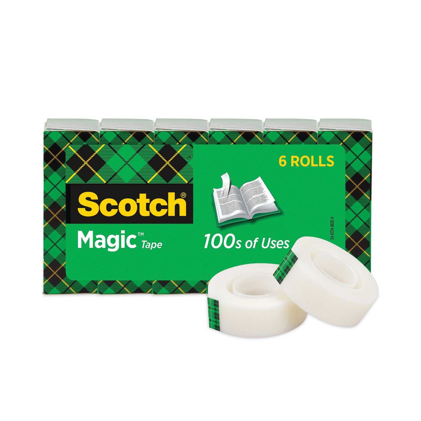 Scotch Magic Tape Refill, 1" Core, 0.75" x 36 yds, Clear, 6/Pack (8106PK)