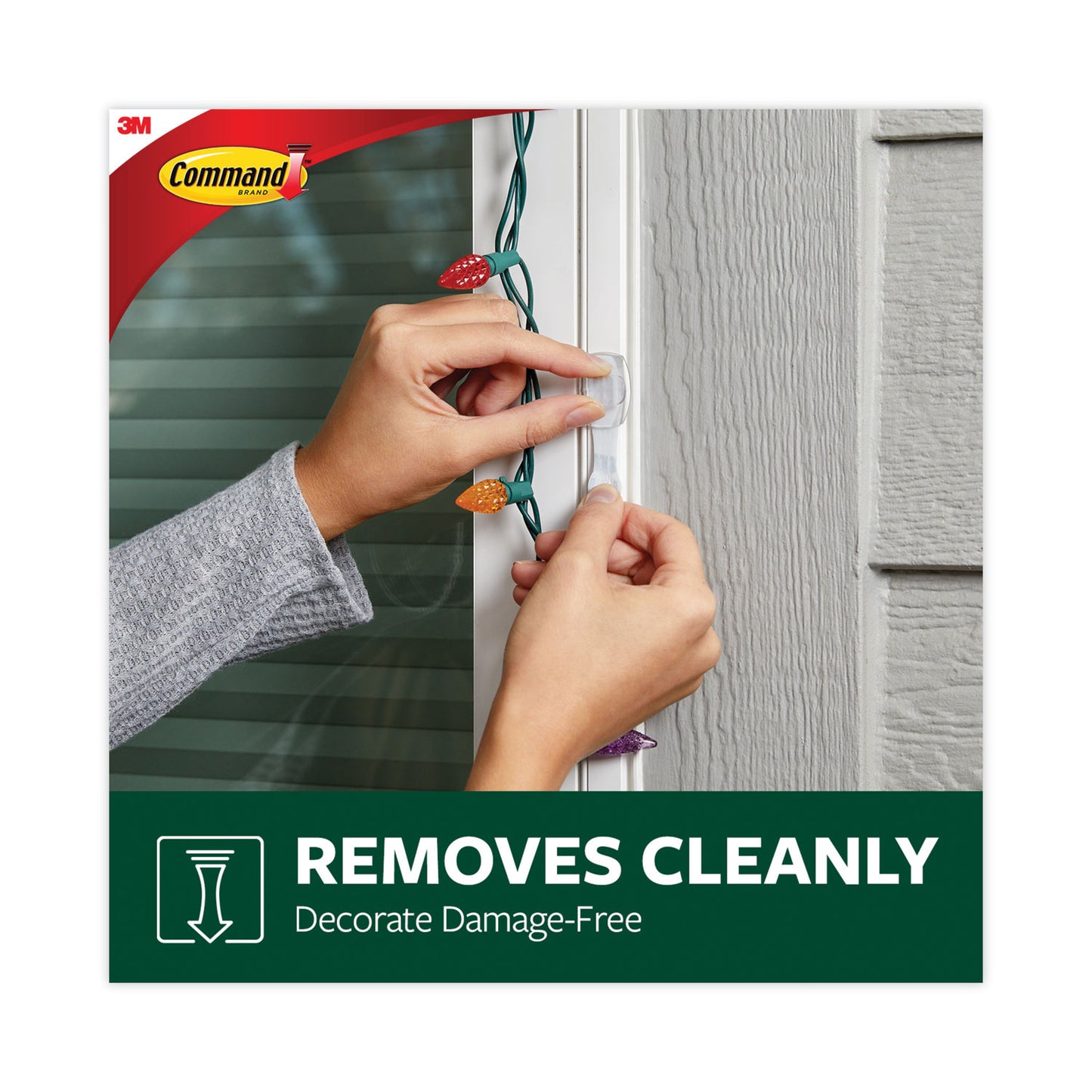 Command All Weather Hooks and Strips, Small, Plastic, Clear, 16 Clips and 20 Strips/Pack (17017CLRAWES)