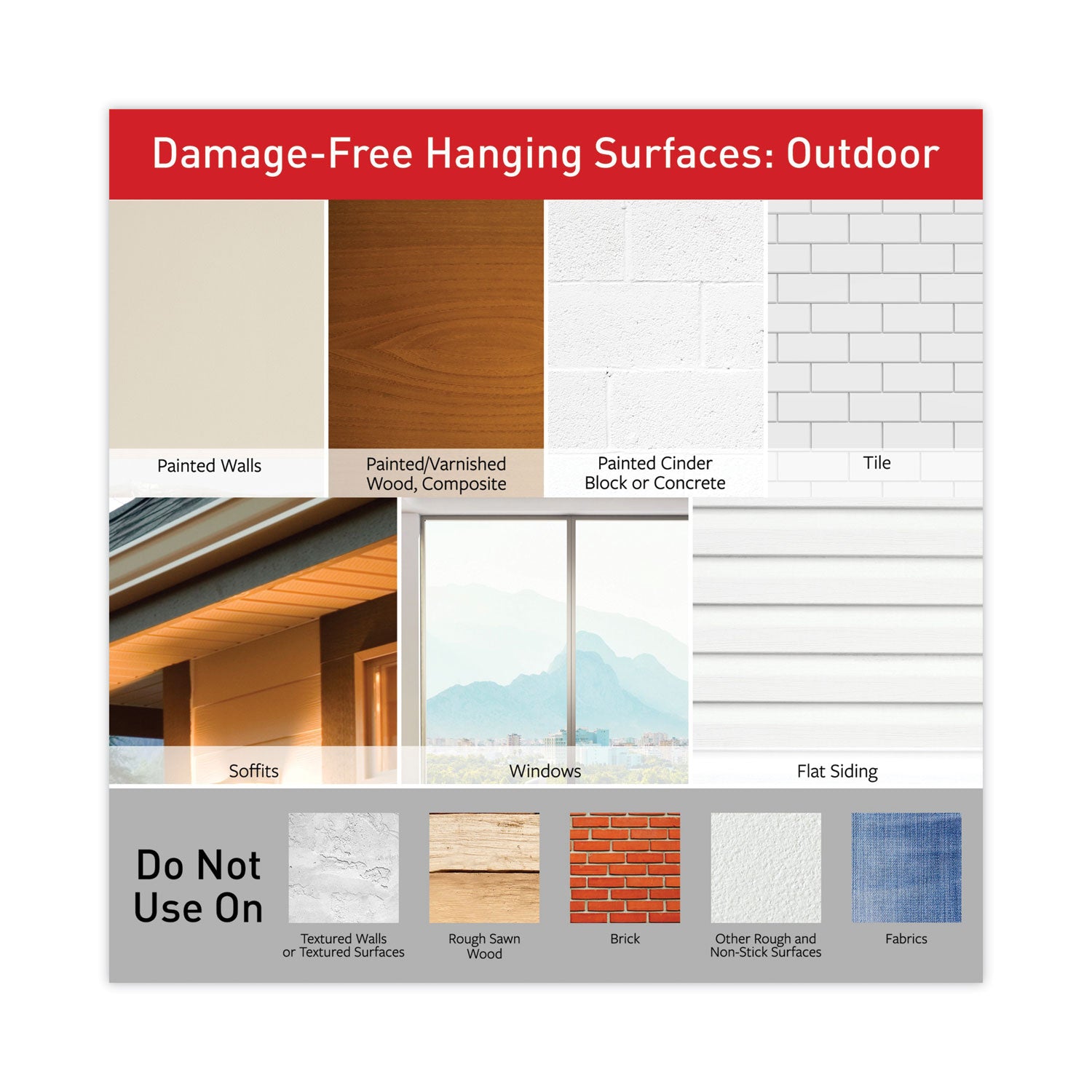 Command All Weather Hooks and Strips, Small, Plastic, Clear, 16 Clips and 20 Strips/Pack (17017CLRAWES)