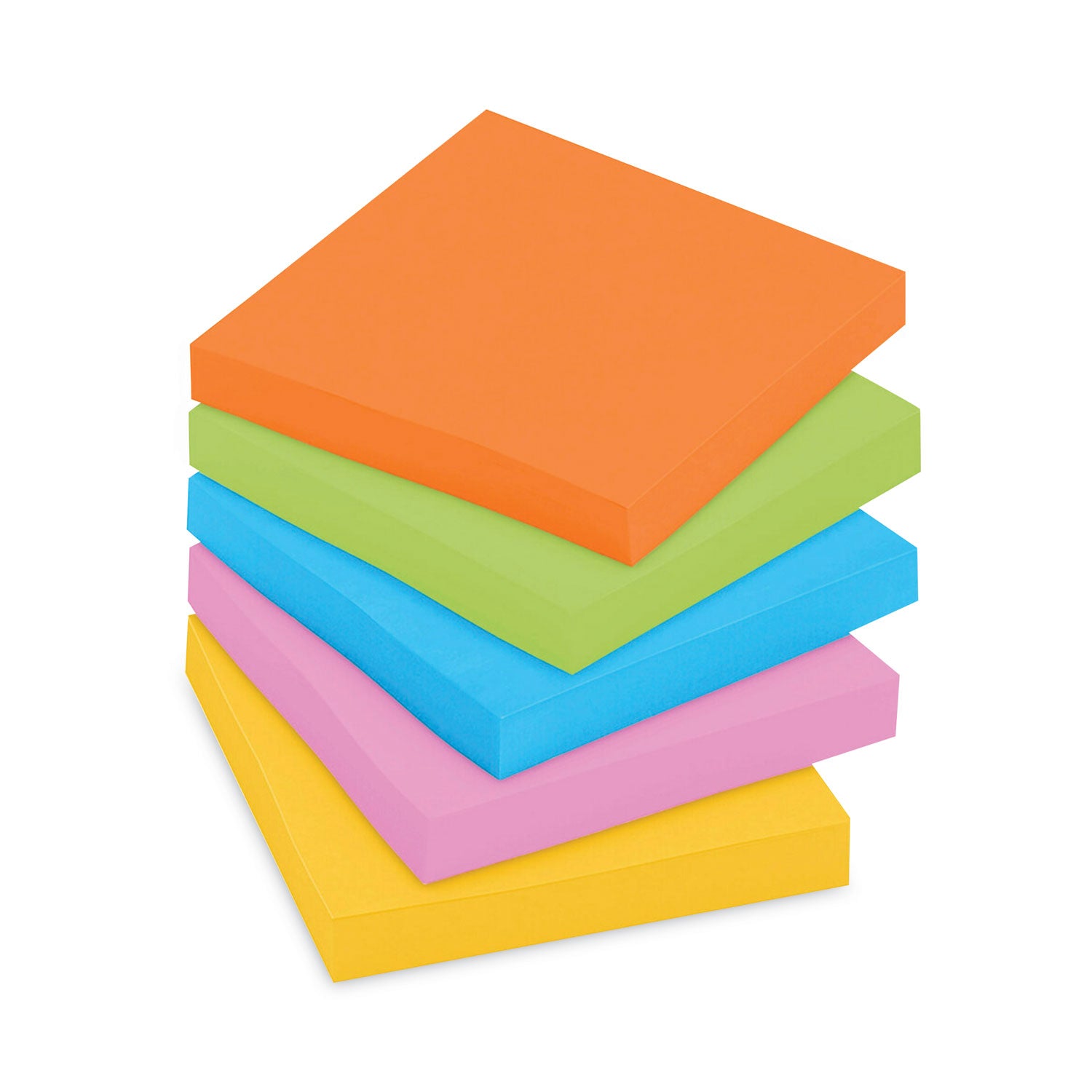 Post-it Pads in Energy Boost Collection Colors, 3" x 3", 90 Sheets/Pad, 12 Pads/Pack (65412SSUC)