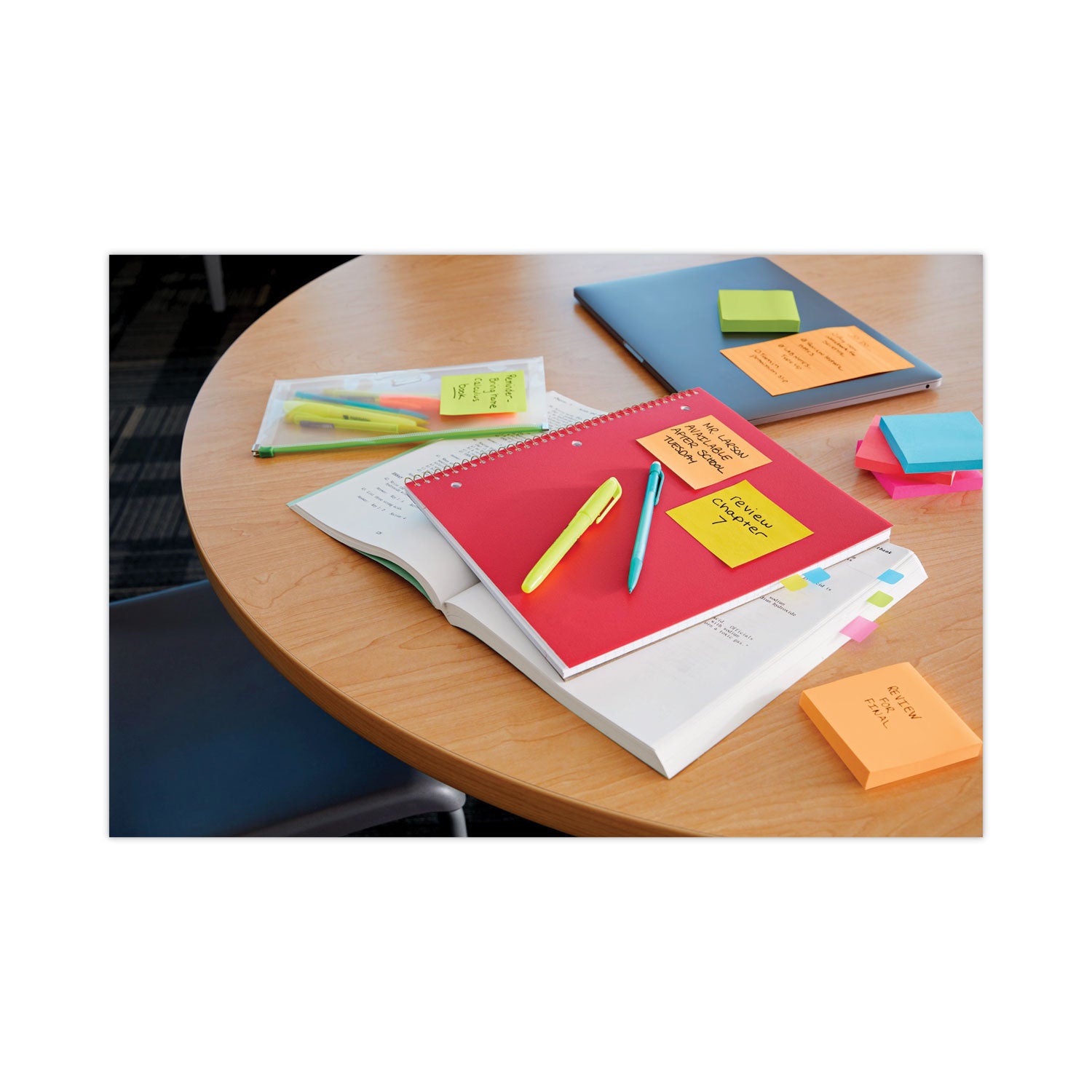 Post-it Pads in Energy Boost Collection Colors, 3" x 3", 90 Sheets/Pad, 12 Pads/Pack (65412SSUC)