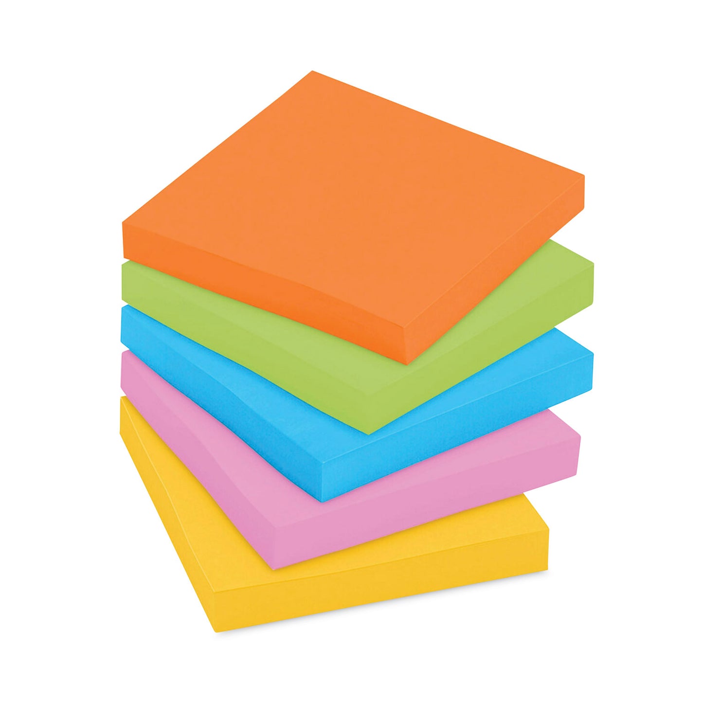 Post-it Pads in Energy Boost Collection Colors, Cabinet Pack, 3" x 3", 70 Sheets/Pad, 24 Pads/Pack (65424SSAUCP)