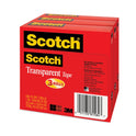 Scotch Transparent Tape, 3" Core, 1" x 72 yds, Transparent, 3/Pack (600723PK)