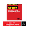 Scotch Transparent Tape, 3" Core, 1" x 72 yds, Transparent (60012592)