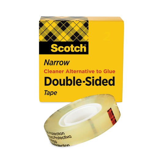 Scotch Double-Sided Tape, 1" Core, 0.5" x 75 ft, Clear (66512900)