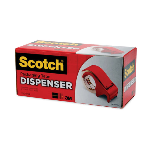 Scotch Compact and Quick Loading Dispenser for Box Sealing Tape, 3" Core, For Rolls Up to 2" x 60 yds, Red (DP300RD)