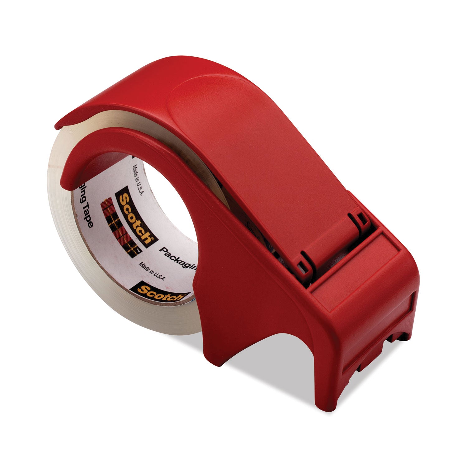 Scotch Compact and Quick Loading Dispenser for Box Sealing Tape, 3" Core, For Rolls Up to 2" x 60 yds, Red (DP300RD)