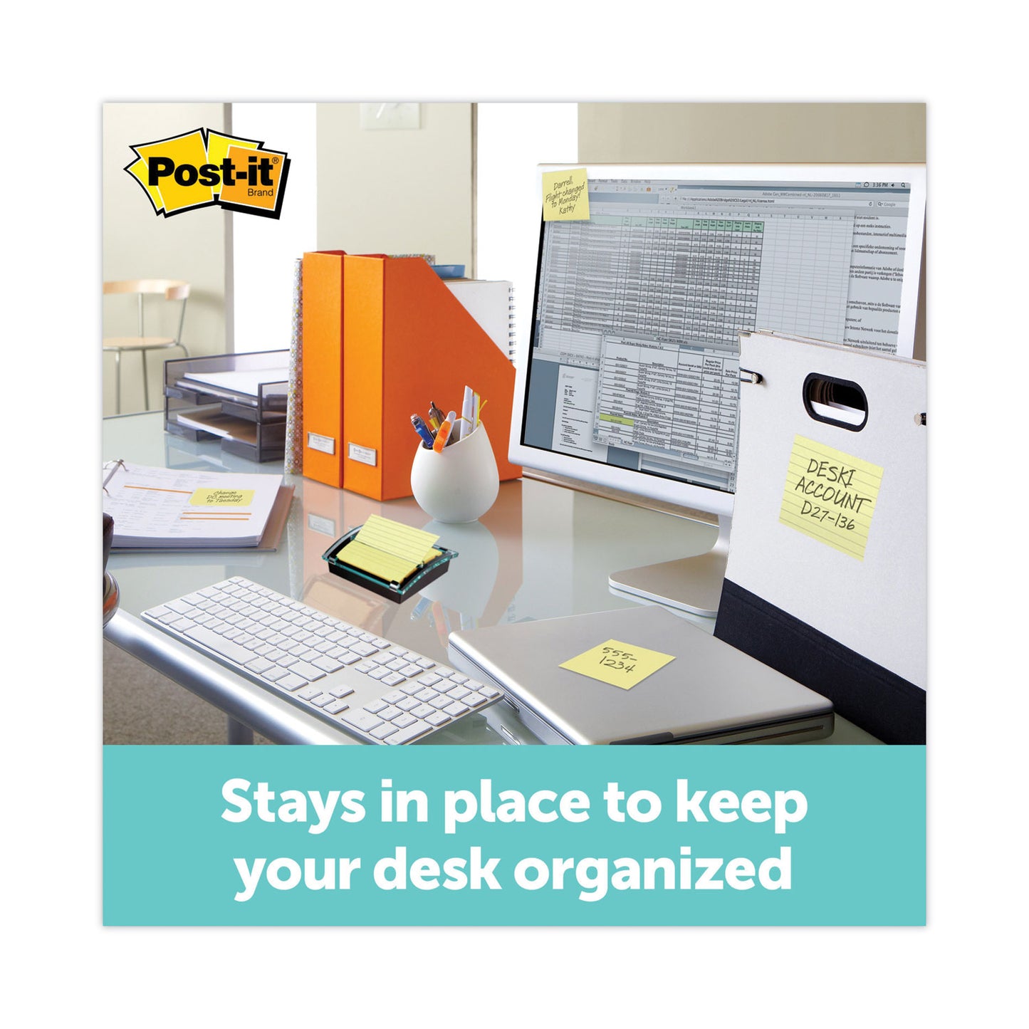 Post-it Clear Top Pop-up Note Dispenser, For 3 x 3 Pads, Black, Includes 50-Sheet Pad of Canary Yellow Pop-up Pad (DS330BK)