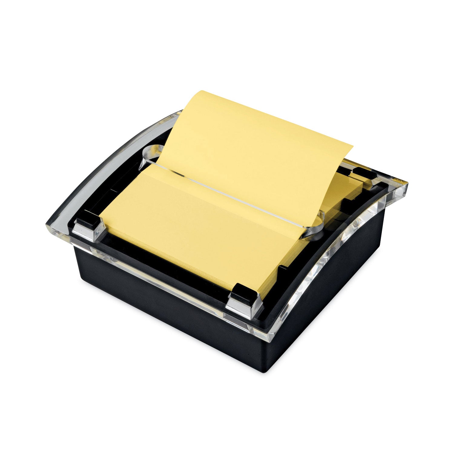 Post-it Clear Top Pop-up Note Dispenser, For 3 x 3 Pads, Black, Includes 50-Sheet Pad of Canary Yellow Pop-up Pad (DS330BK)