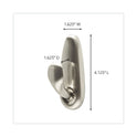 Command Adhesive Mount Metal Hook, Large, Brushed Nickel Finish, 5 lb Capacity, 1 Hook and 2 Strips/Pack (FC13BNES)
