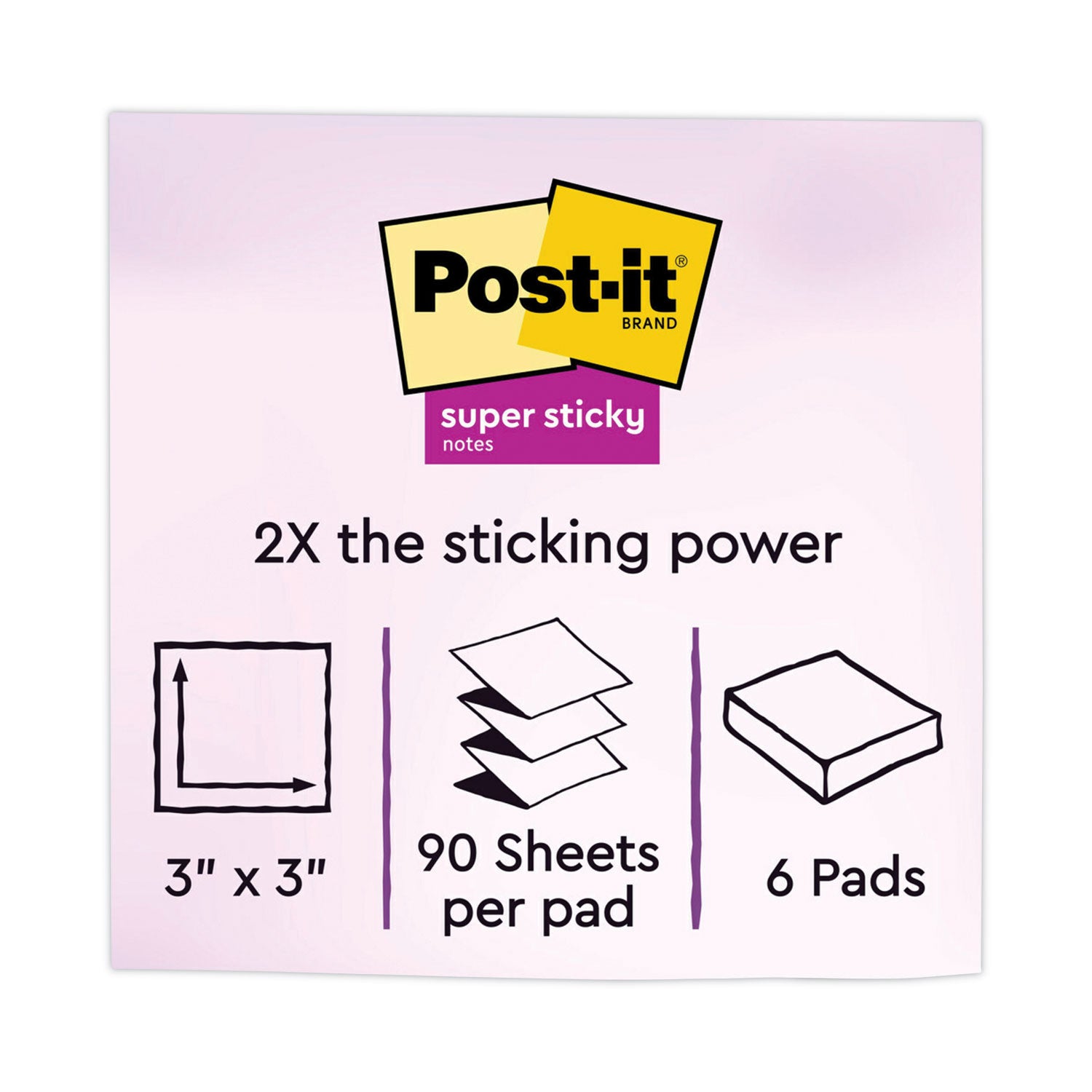 Post-it Pop-up 3 x 3 Note Refill, 3" x 3", Energy Boost Collection Colors, 90 Sheets/Pad, 6 Pads/Pack (R3306SSUC)