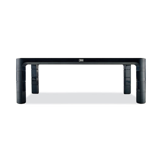 3M Adjustable Monitor Stand, 16" x 12" x 1.75" to 5.5", Black, Supports 20 lbs (MS85B)