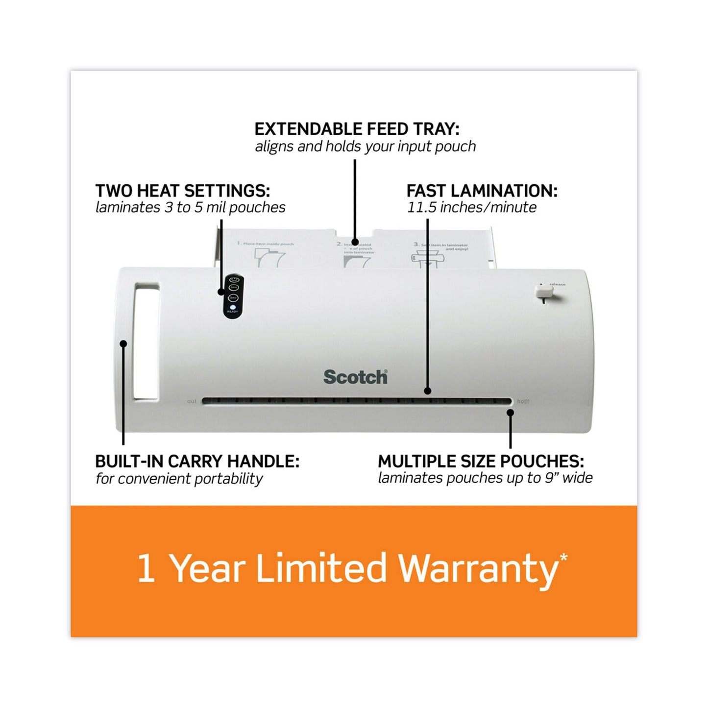 Scotch Laminator Value Pack - Scotch Thermal Laminator, 9" Wide (TL902VP)