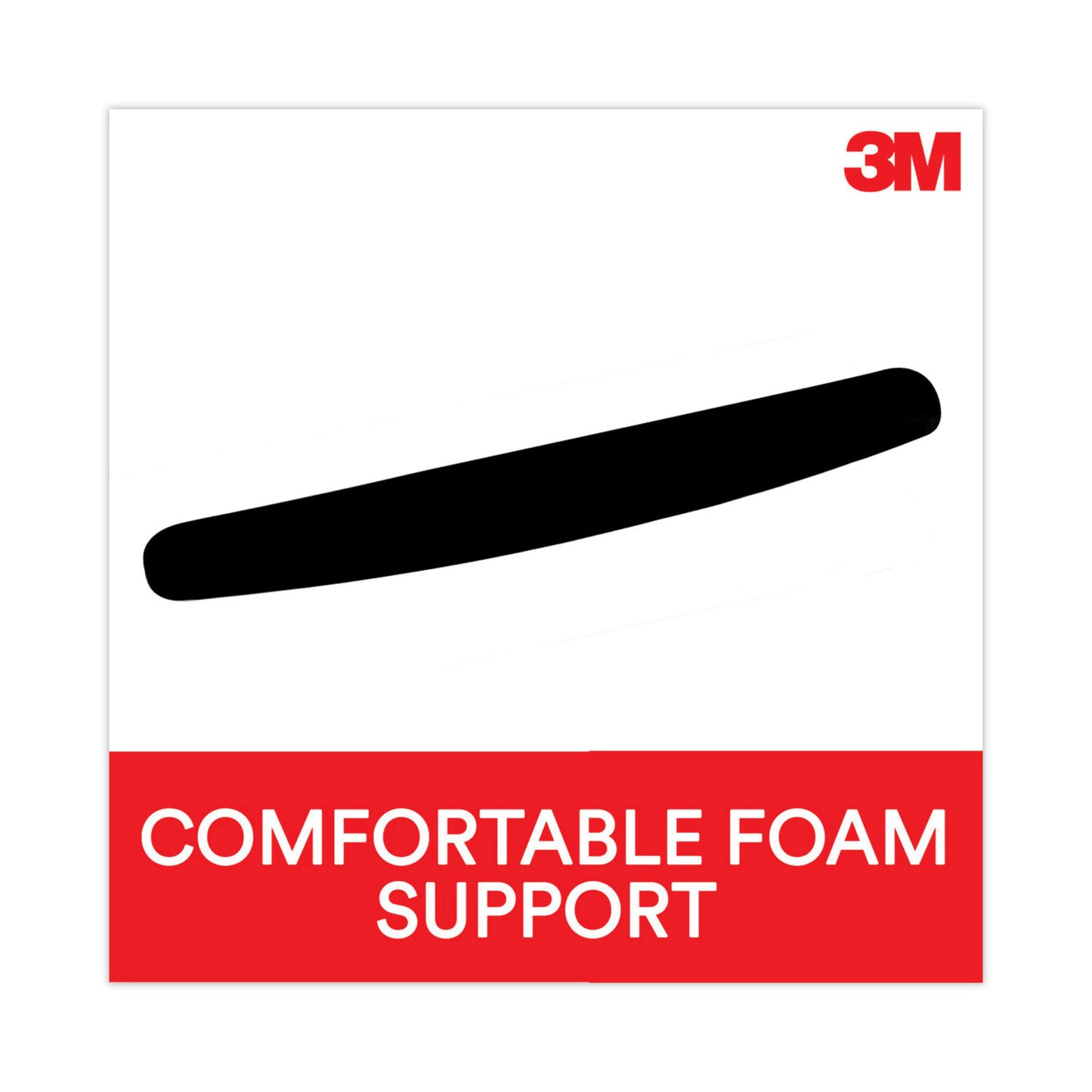 3M Antimicrobial Foam Keyboard Wrist Rest, 18 x 2.75, Black (WR209MB)