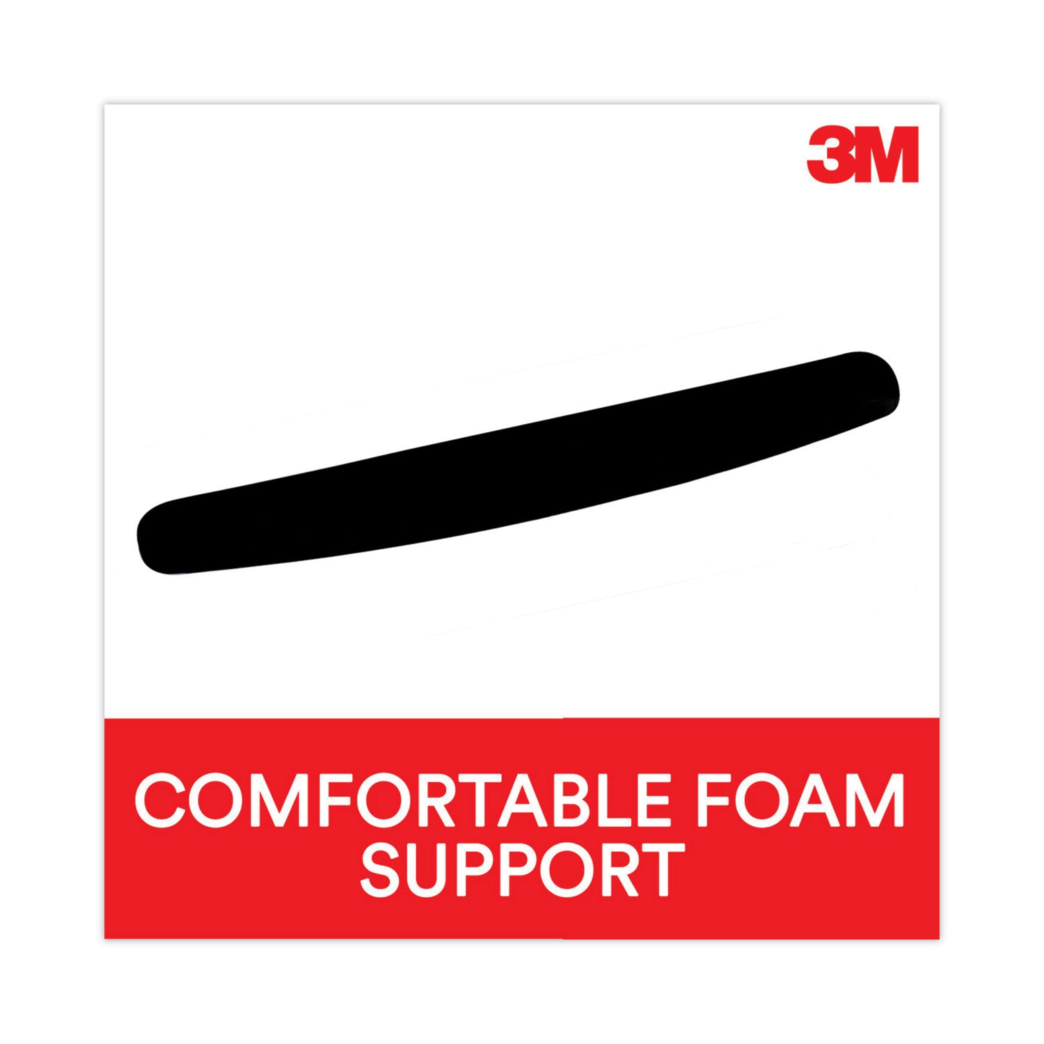 3M Antimicrobial Foam Keyboard Wrist Rest, 18 x 2.75, Black (WR209MB)