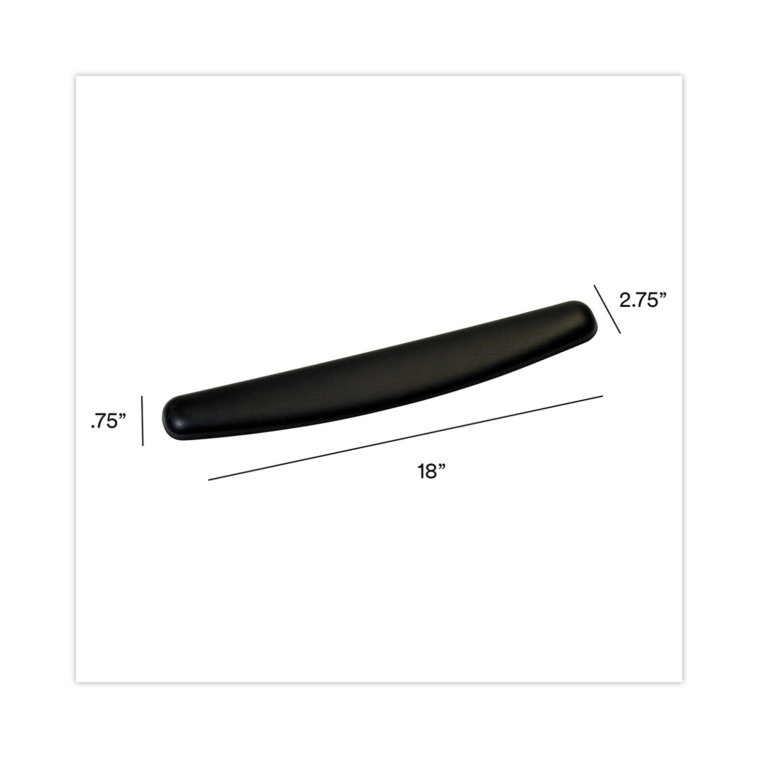 3M Antimicrobial Gel Compact Keyboard Wrist Rest, 18 x 2.75, Black (WR309LE)