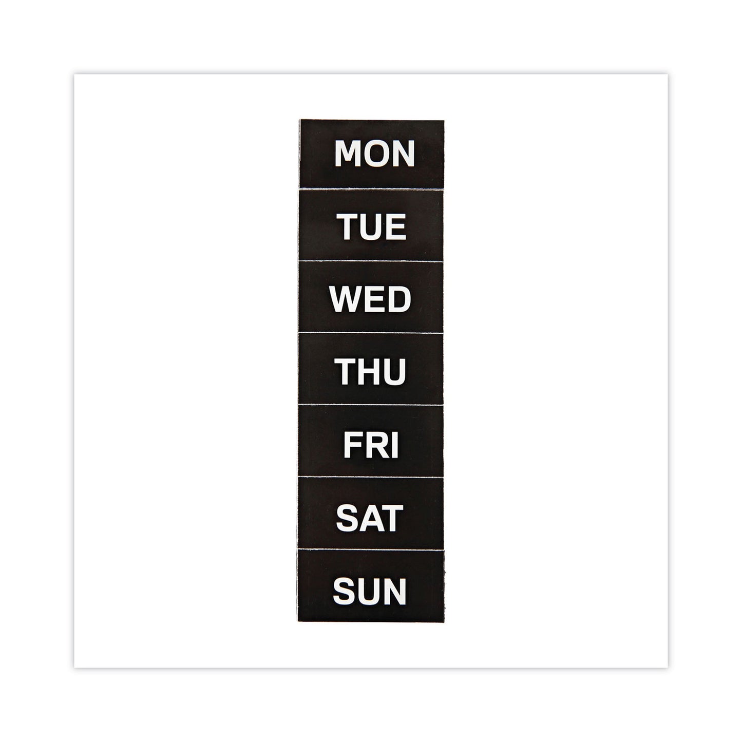 MasterVision Interchangeable Magnetic Board Accessories, Days of Week, Black/White, 2" x 1", 7 Pieces (FM1007)