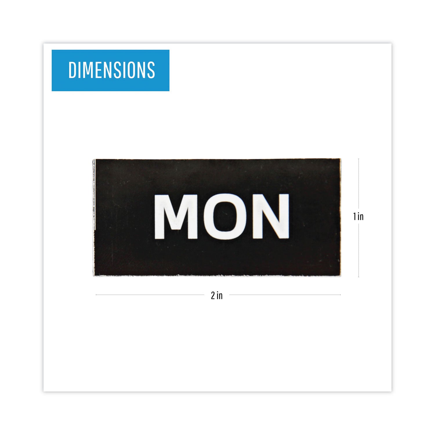 MasterVision Interchangeable Magnetic Board Accessories, Days of Week, Black/White, 2" x 1", 7 Pieces (FM1007)