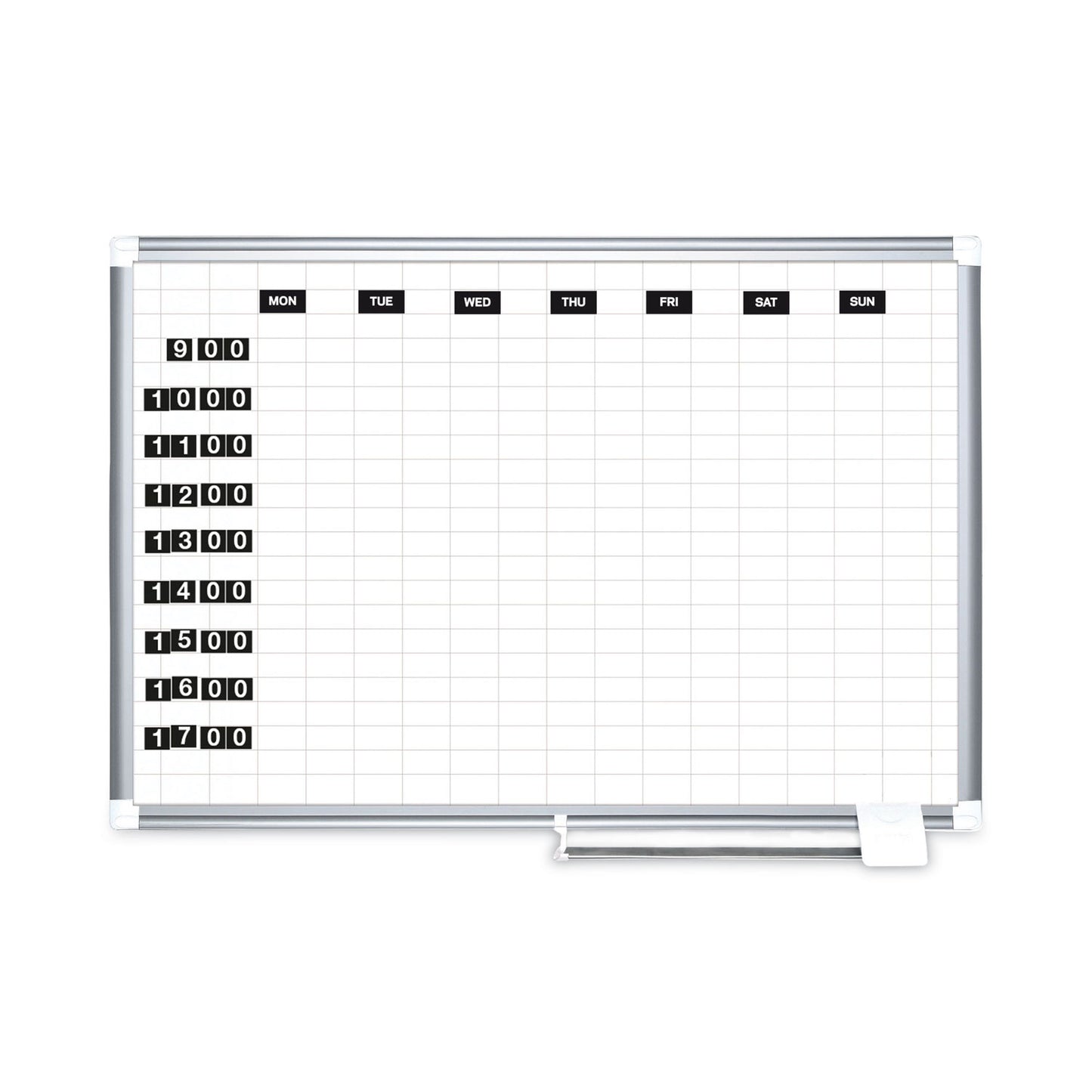 MasterVision Interchangeable Magnetic Board Accessories, Days of Week, Black/White, 2" x 1", 7 Pieces (FM1007)