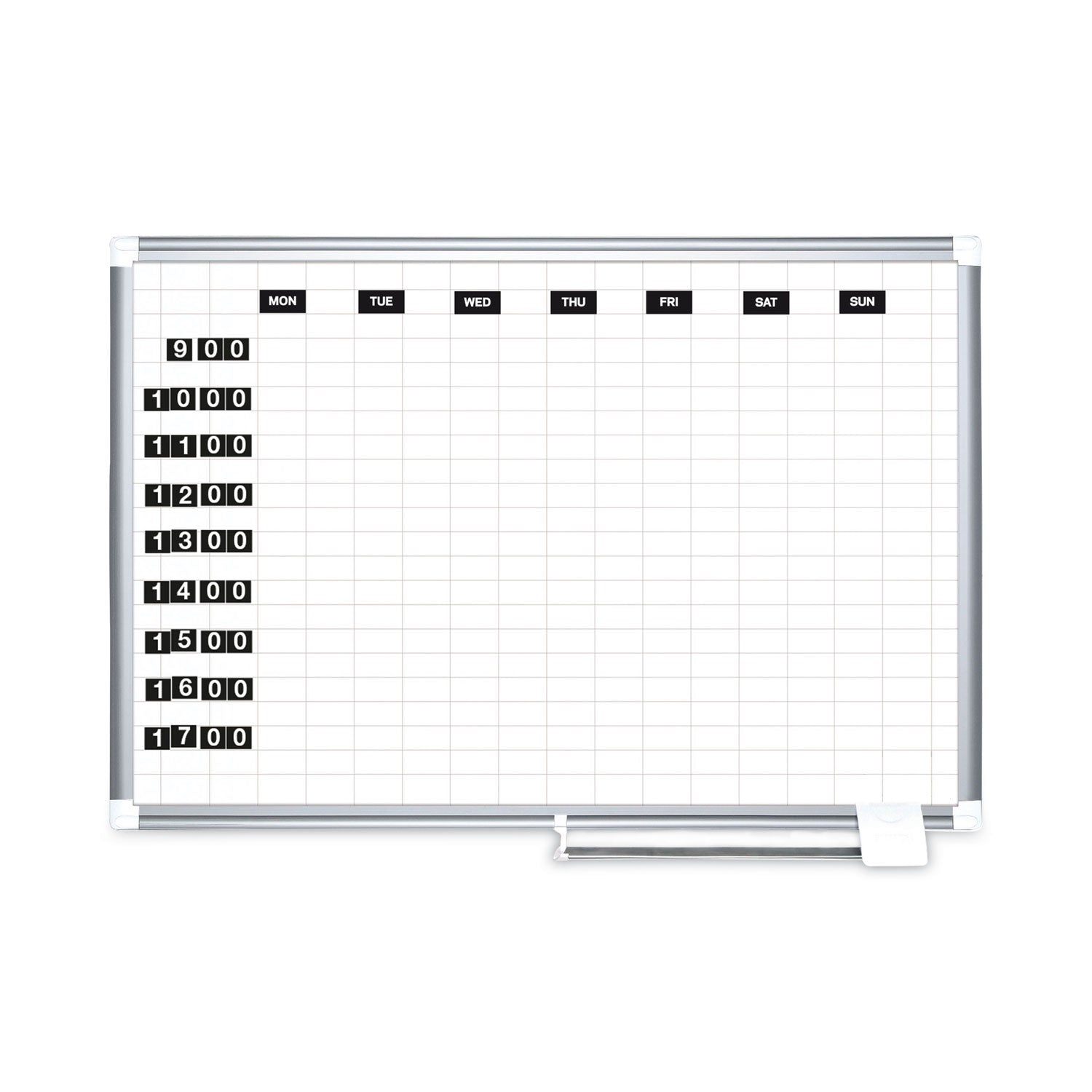 MasterVision Interchangeable Magnetic Board Accessories, Days of Week, Black/White, 2" x 1", 7 Pieces (FM1007)