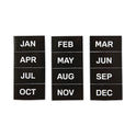 MasterVision Interchangeable Magnetic Board Accessories, Months of Year, Black/White, 2" x 1", 12 Pieces (FM1108)