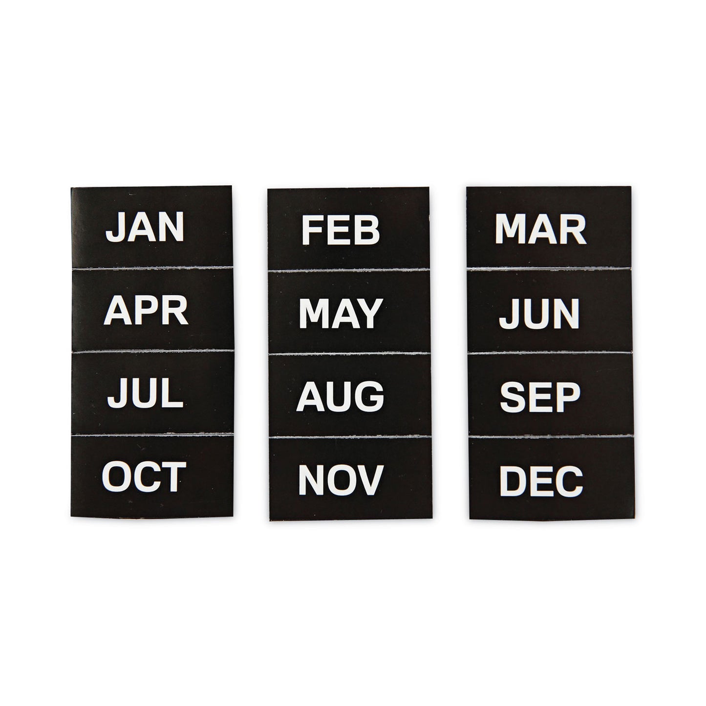 MasterVision Interchangeable Magnetic Board Accessories, Months of Year, Black/White, 2" x 1", 12 Pieces (FM1108)
