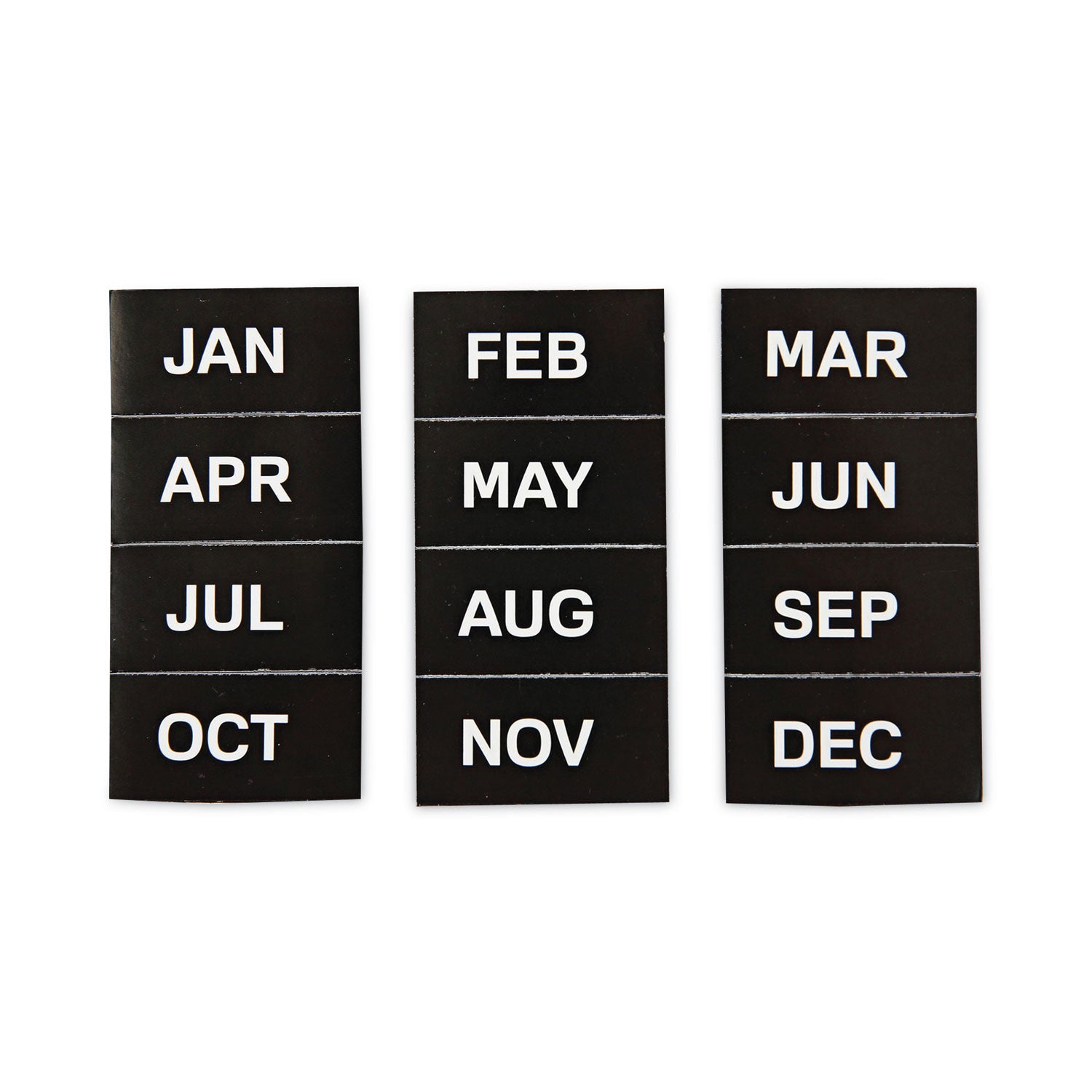 MasterVision Interchangeable Magnetic Board Accessories, Months of Year, Black/White, 2" x 1", 12 Pieces (FM1108)