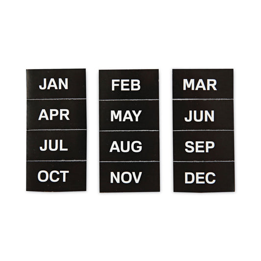 MasterVision Interchangeable Magnetic Board Accessories, Months of Year, Black/White, 2" x 1", 12 Pieces (FM1108)