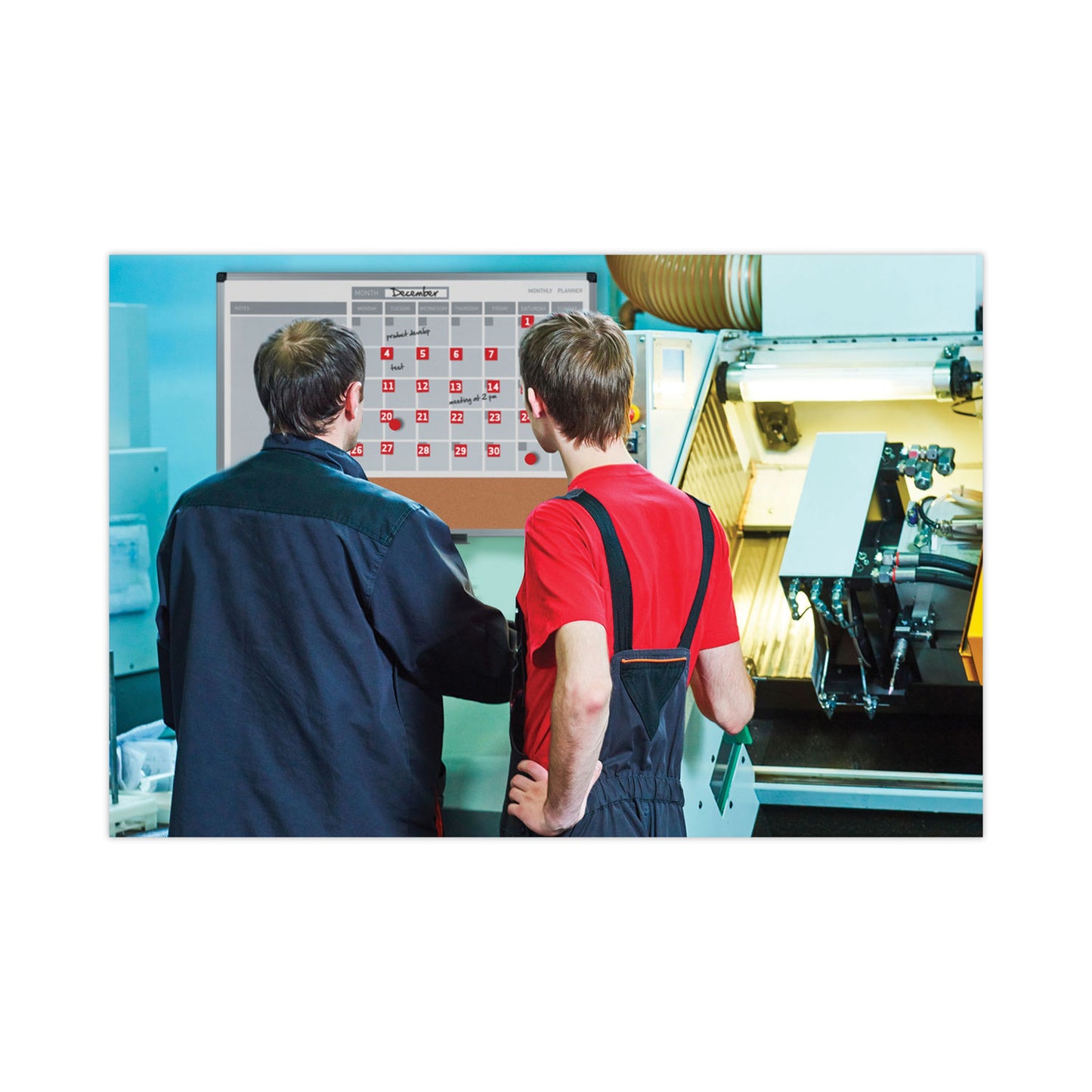 MasterVision Interchangeable Magnetic Board Accessories, Calendar Dates, Red/White, 1" x 1", 31 Pieces (FM1209)