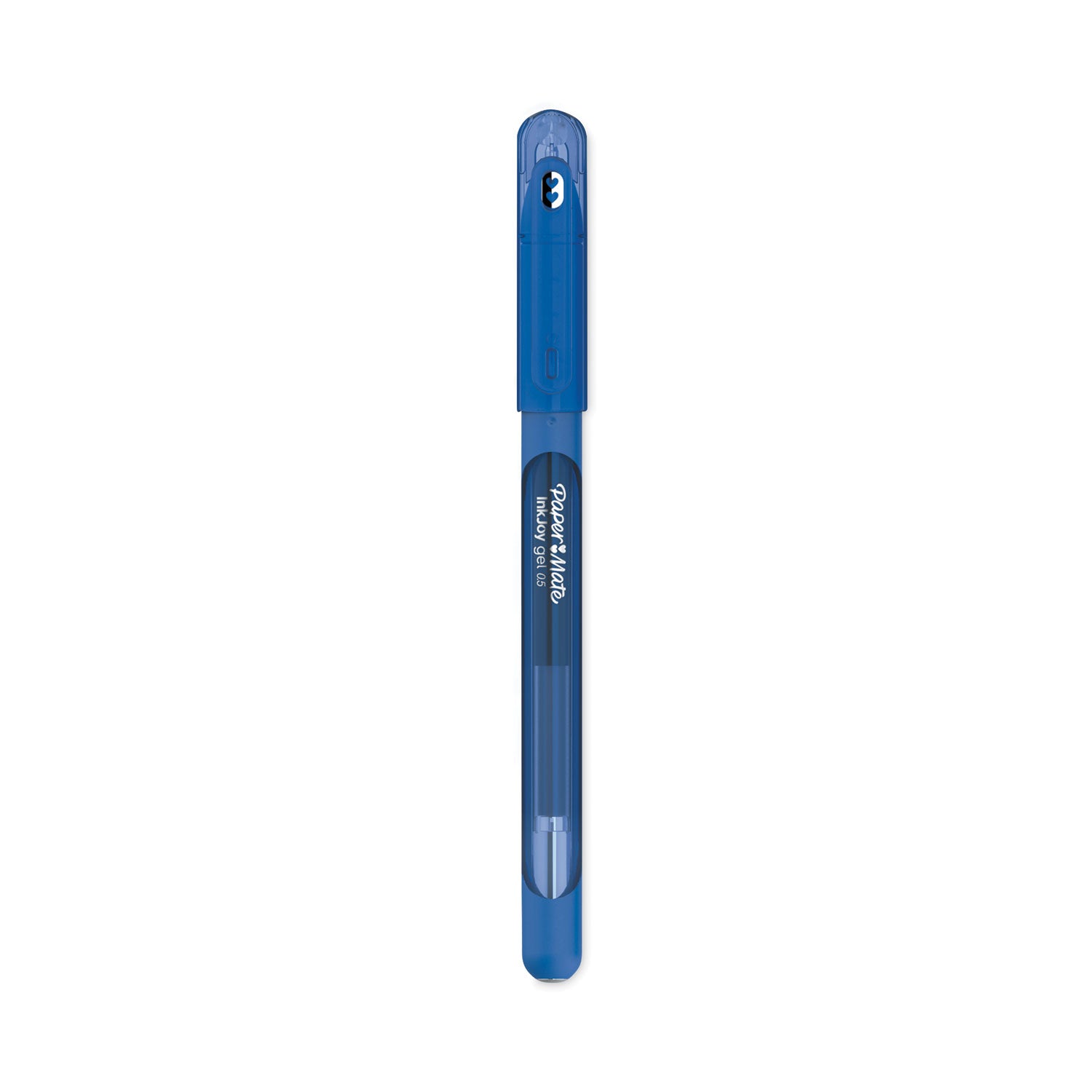 Paper Mate InkJoy Gel Pen, Stick, Medium 0.7 mm, Blue Ink, Translucent Blue Barrel, Dozen (2023006)