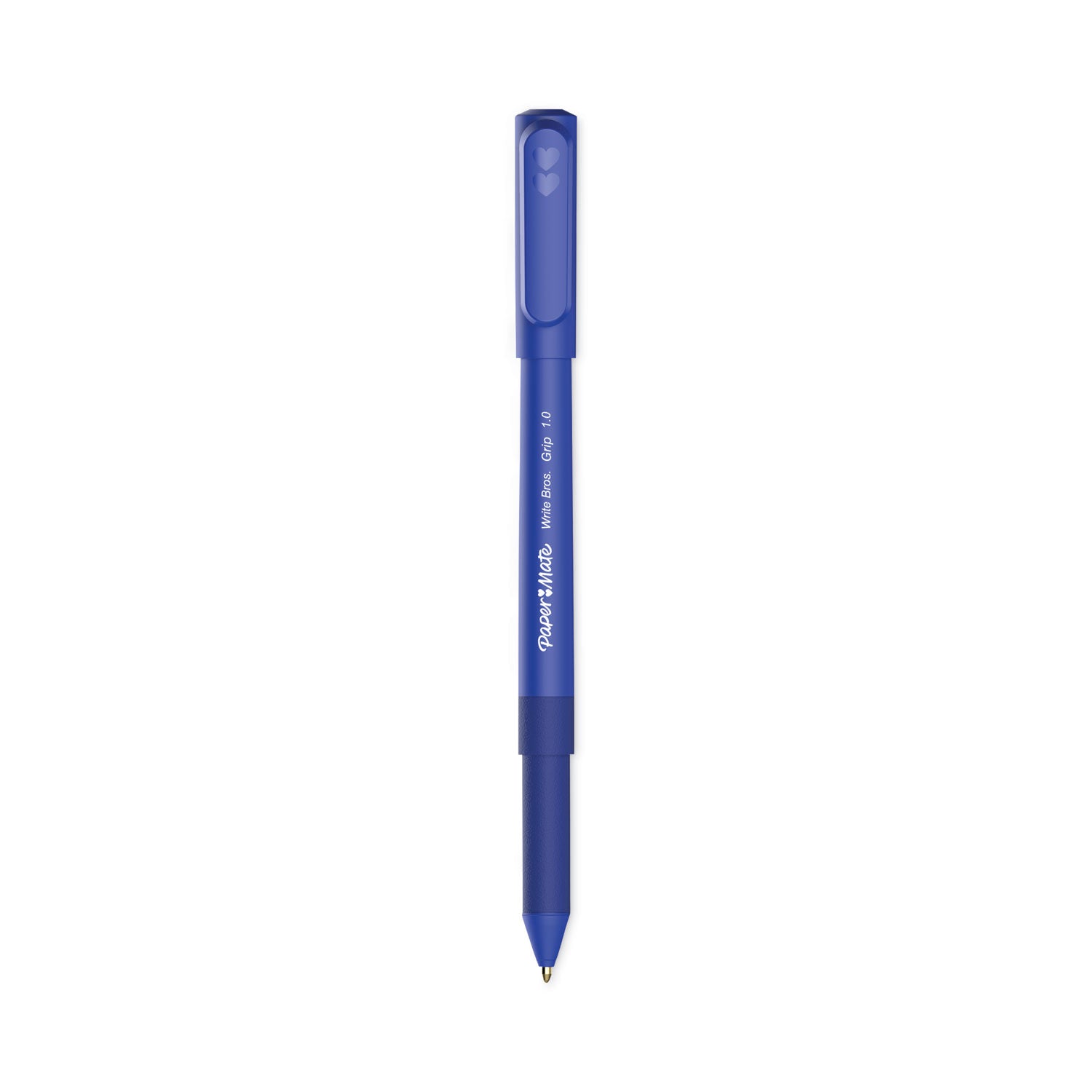 Paper Mate Write Bros. Grip Ballpoint Pen, Stick, Medium 1 mm, Blue Ink, Blue Barrel, Dozen (2124506)