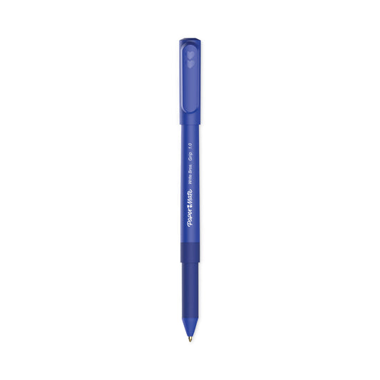 Paper Mate Write Bros. Grip Ballpoint Pen, Stick, Medium 1 mm, Blue Ink, Blue Barrel, Dozen (2124506)