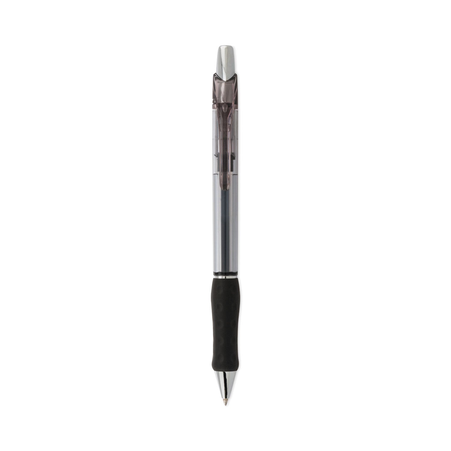 Pentel R.S.V.P. Super RT Ballpoint Pen, Retractable, Medium 0.7 mm, Black Ink, Clear/Black Barrel, Dozen (BX477A)