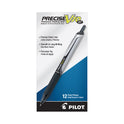 Pilot Precise V10RT Roller Ball Pen, Retractable, Bold 1 mm, Black Ink, Black Barrel, Dozen (13450)