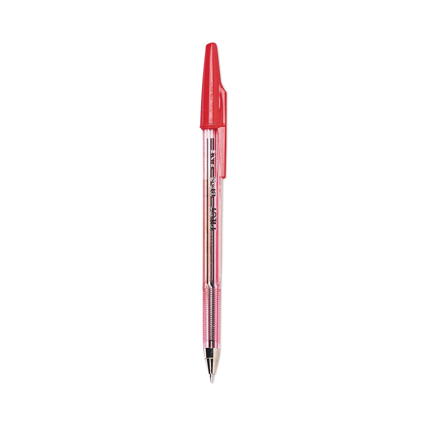 Pilot Better Ballpoint Pen, Stick, Fine 0.7 mm, Red Ink, Translucent Red Barrel, Dozen (37011)