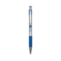 Zebra F-301 Ballpoint Pen, Retractable, Fine 0.7 mm, Blue Ink, Stainless Steel/Blue Barrel, 2/Pack (27122)