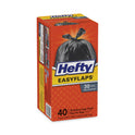 Hefty Easy Flaps Trash Bags, Tie-Flap, 30 gal, 1.05 mil, 30" x 33", Black, 40/Box (E27744)