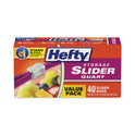 Hefty Slider Stand and Fill Food Storage Bags, Quart, 8" x 7", Clear, 40/Box (R88075)