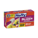 Hefty Slider Stand and Fill Food Storage Bags, Quart, 8" x 7", Clear, 40/Box (R88075)