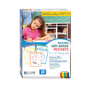 C-Line Reusable Dry Erase Pockets, 9 x 12, Assorted Primary Colors, 25/Box (40620)