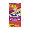 Hefty Slider Stand and Fill Food Storage Bags, Quart, 8" x 7", Clear, 40/Box (R88075)