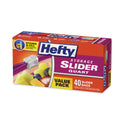 Hefty Slider Stand and Fill Food Storage Bags, Quart, 8" x 7", Clear, 40/Box (R88075)