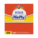 Hefty Strong Tall Kitchen Drawstring Bags, 13 gal, 24" x 27.75", White, 120/Box (E84562)