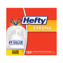 Hefty Strong Tall Kitchen Drawstring Bags, 13 gal, 23.75" x 27", White, 90 Bags/Box, 3 Boxes/Carton (E84574CT)