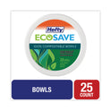 Hefty ECOSAVE Tableware, Bowl, Bagasse, 16 oz, White, 25/Pack (D71625PK)