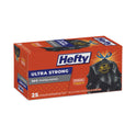 Hefty Ultra Flex Waste Bags, Drawstring, 30 gal, 1.05 mil, 6" x 2.1", Black, 150/Carton (E80627)