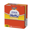 Hefty Strong Tall Kitchen Drawstring Bags, 13 gal, 23.75" x 27", White, 90 Bags/Box, 3 Boxes/Carton (E84574CT)