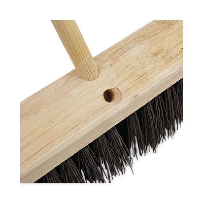 Tapered End Broom Handle, Lacquered Pine, 1.13" dia x 60", Natural