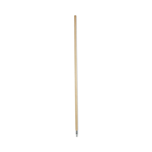 Boardwalk Metal Tip Threaded Hardwood Broom Handle, 1.13" dia x 60", Natural (138)