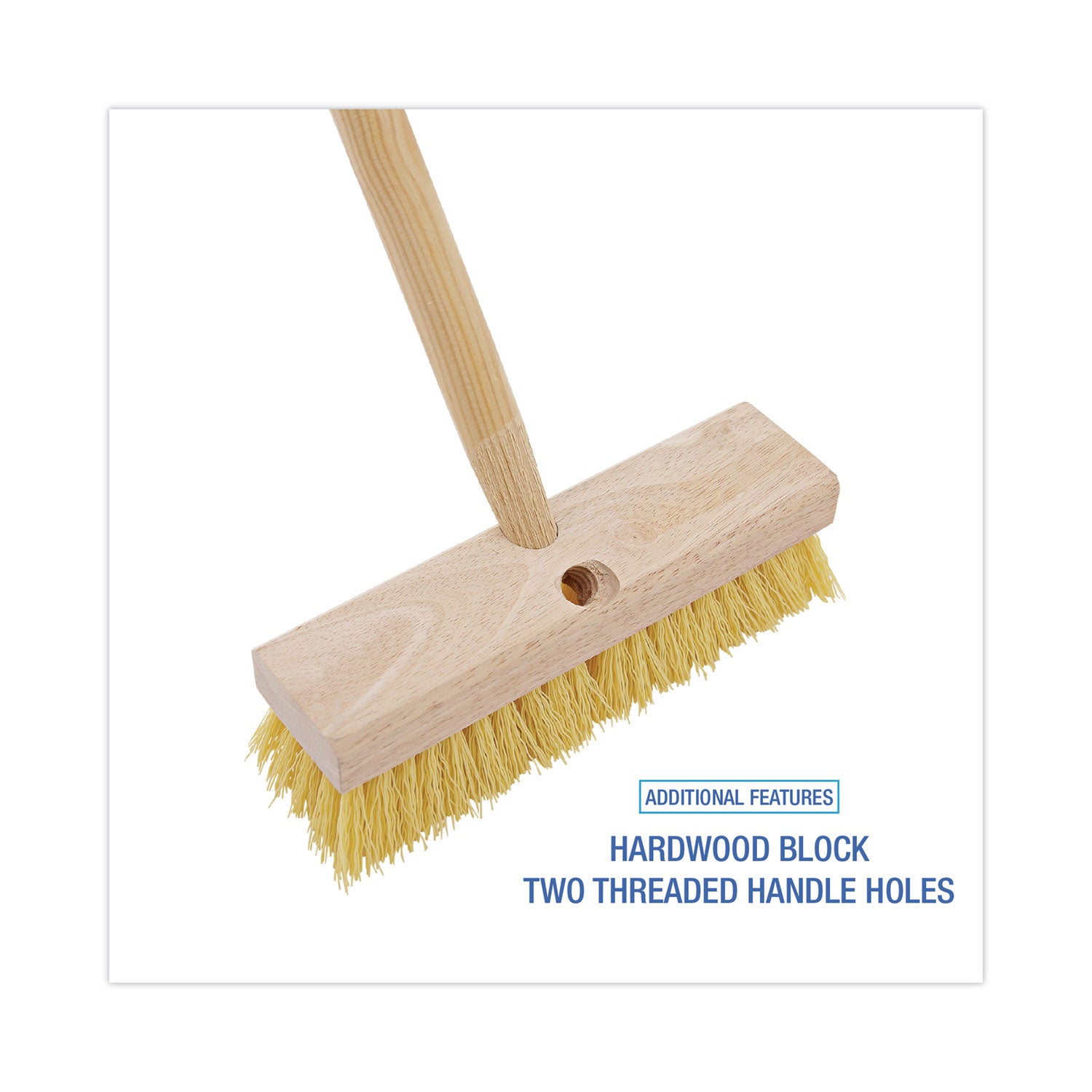 Boardwalk Deck Brush Head, 2" Cream Polypropylene Bristles, 10" Brush (3310)